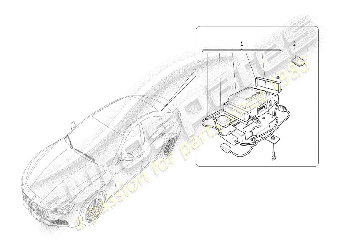maserati ghibli (2019) alarm and immobilizer system part diagram