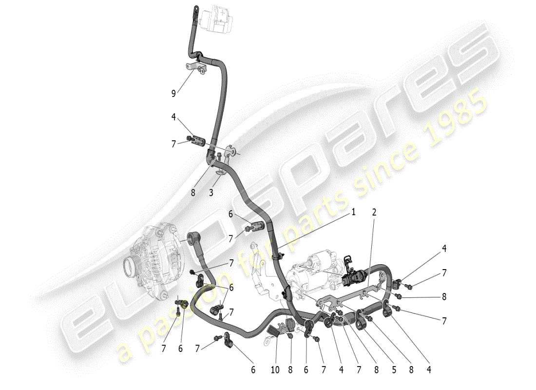maserati mc20 (2024) main wiring parts diagram