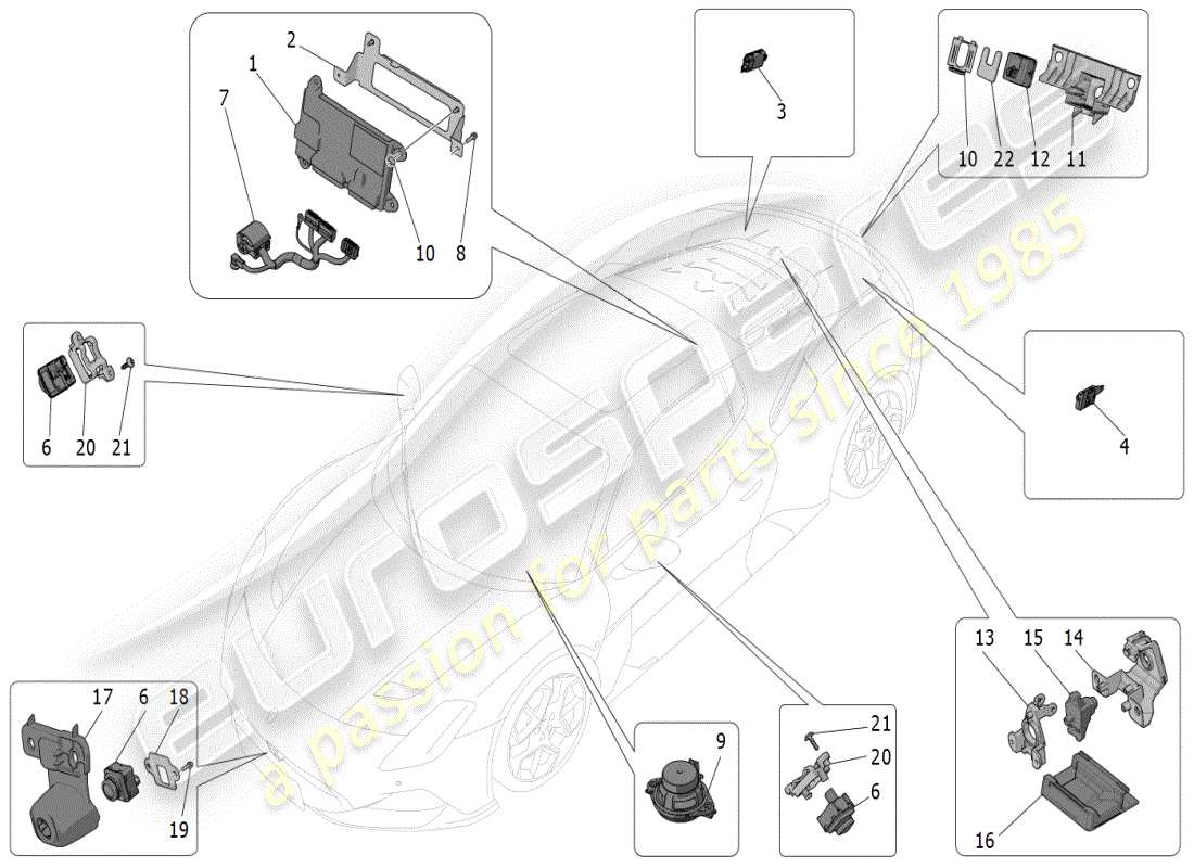 maserati mc20 (2024) it system parts diagram