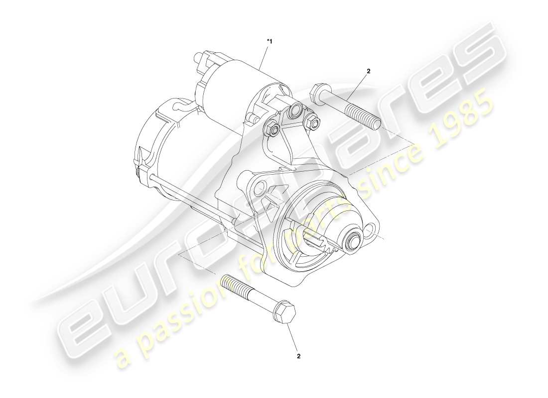 aston martin cygnet (2012) starter motor part diagram