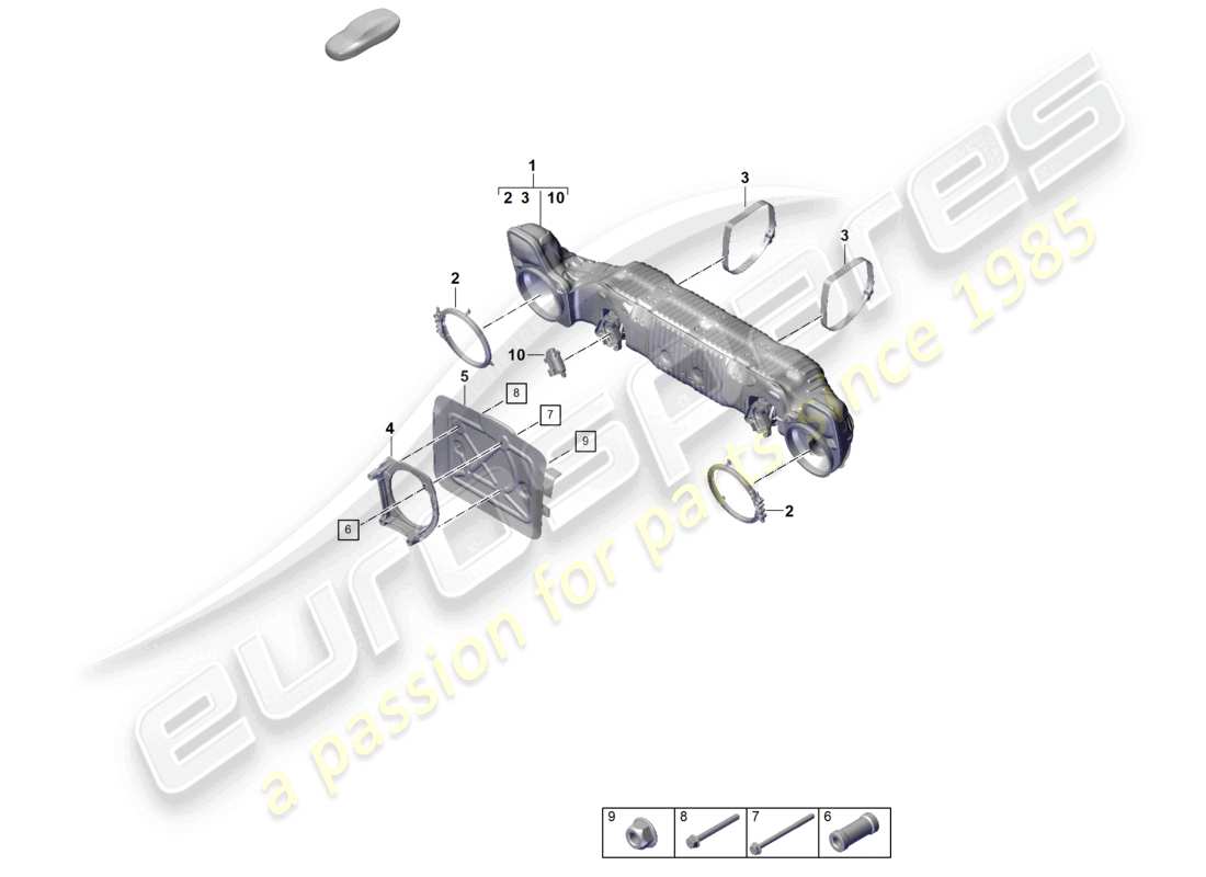porsche 2022 (992-1 gt3/rs/st) silencer part diagram