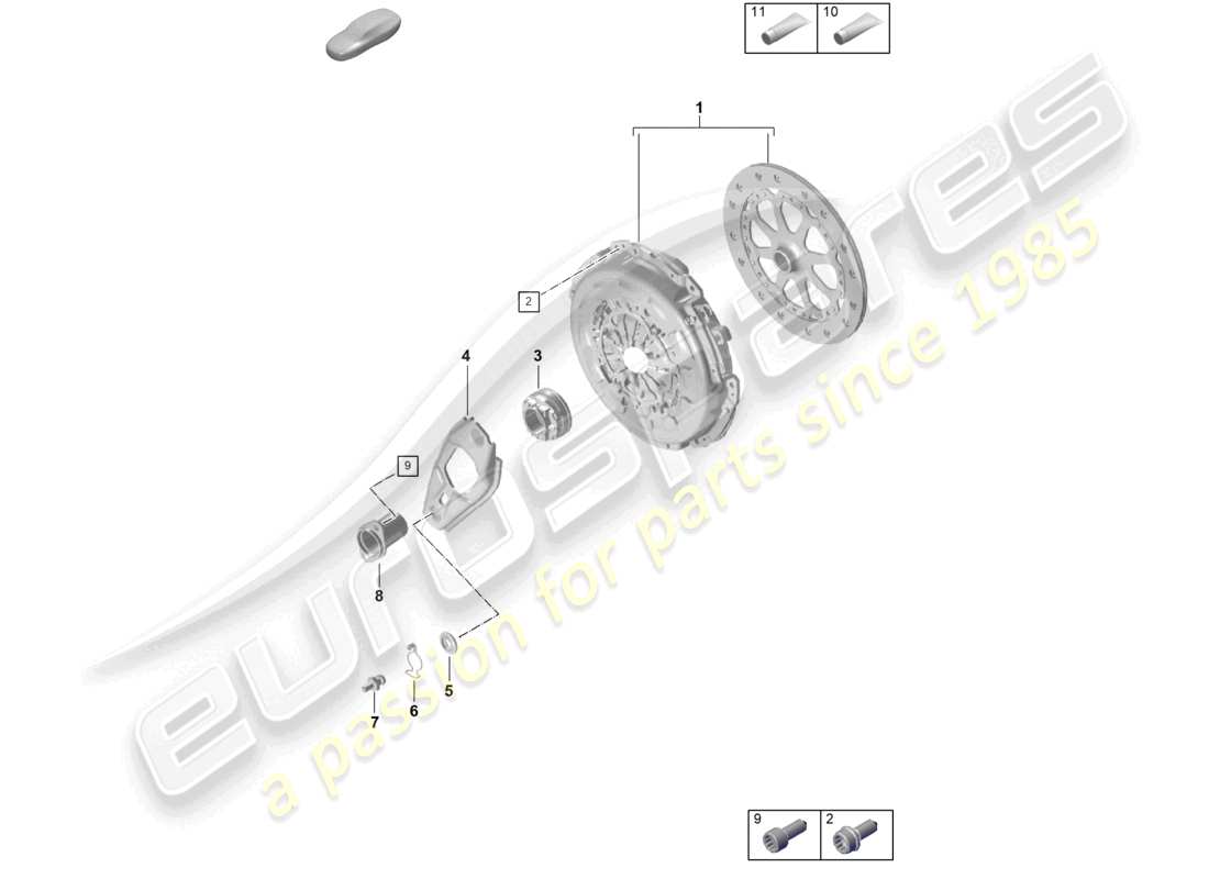 porsche 2023 (992-1 gt3/rs/st) manual gearbox coupling part diagram