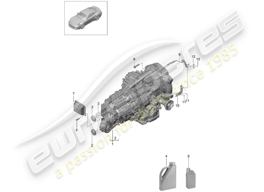 porsche 2018 (991-2 turbo) - pdk - part diagram