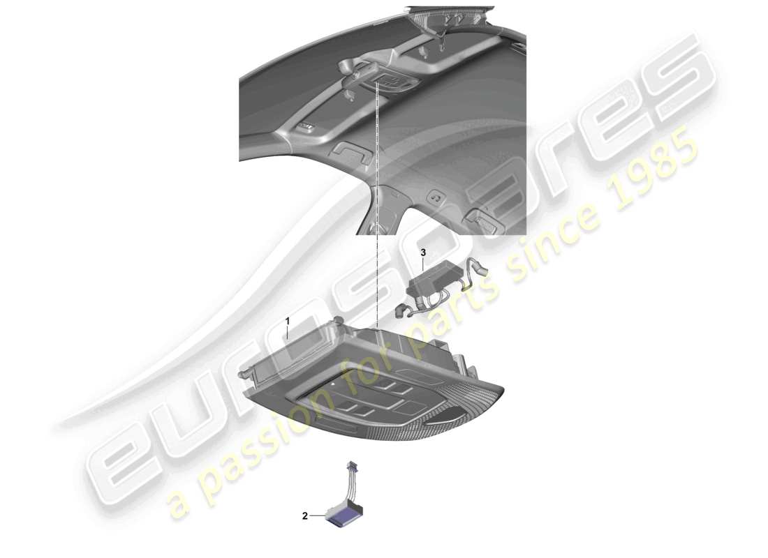 porsche 2026 (cayenne e3 pa) console front roof microphone parts diagram