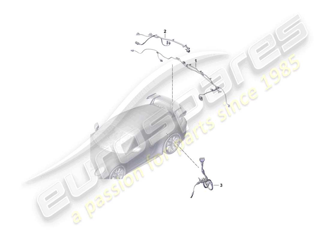 porsche 2025 (992-2 gt3) wire set rear end wiring harness for anti-lock brakesystem -abs- part diagram