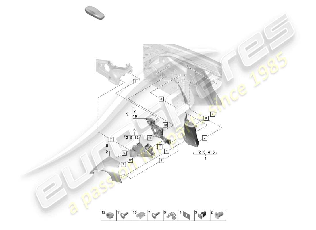 porsche 2023 (panamera 971-2) c-pillar trim part diagram