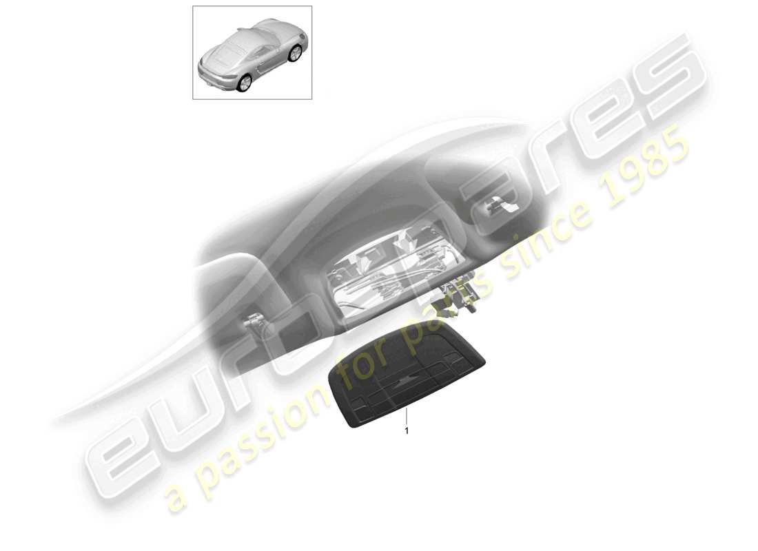 porsche 2021 (718 cayman) console roof coupe part diagram