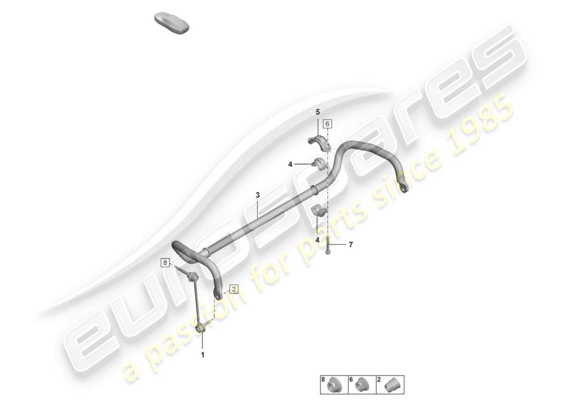 porsche 2023 (992-1 turbo / s) anti-roll bar coupling rod part diagram