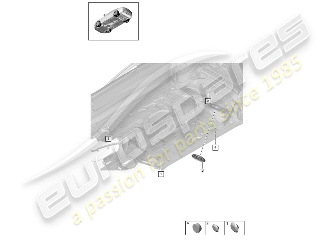 porsche 2021 (panamera 971-1) bungs inner parts diagram