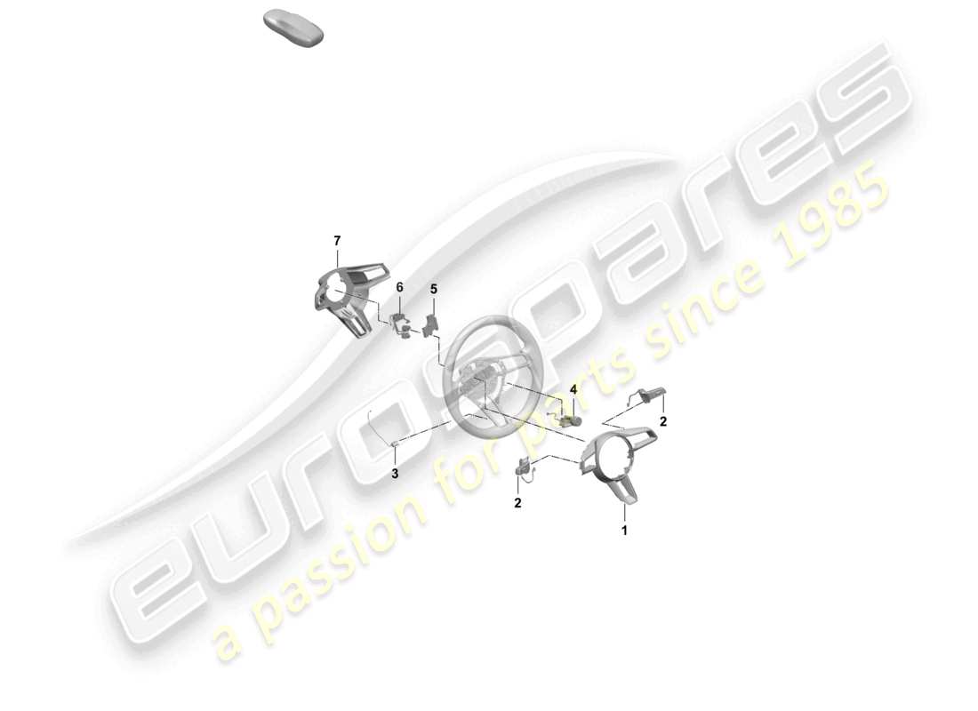porsche 2024 (macan-e) multifunction steering wheel individual parts - pdk - part diagram