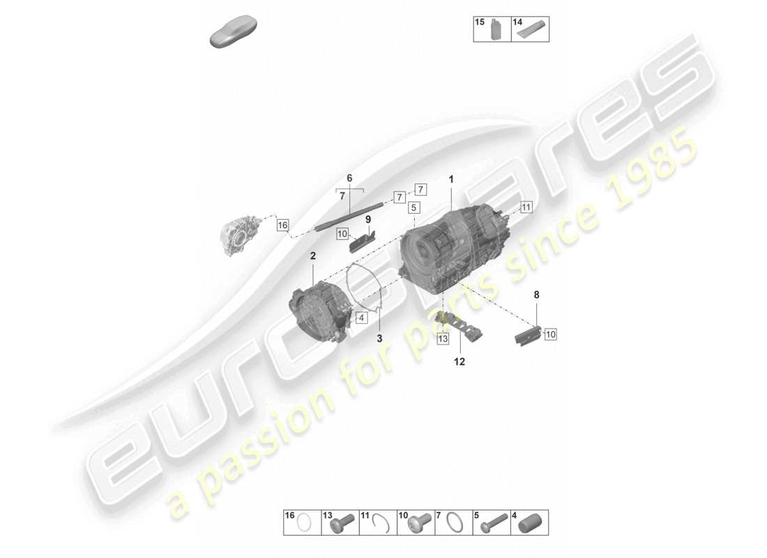 porsche 2022 (panamera 971-2) 8-speed dual clutch gearbox - pdk - for vehicles with hybrid drive part diagram