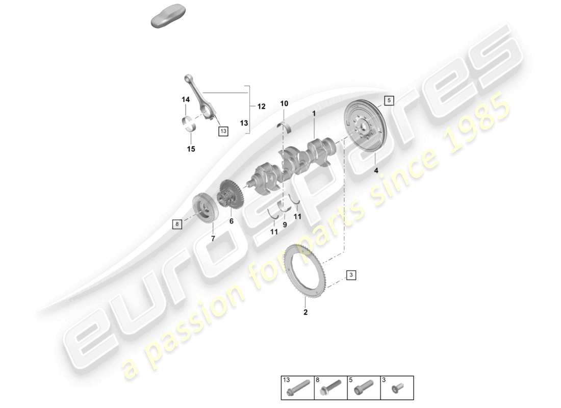 porsche 2025 (cayenne e3 pa) crankshaft conrod vibration damper parts diagram