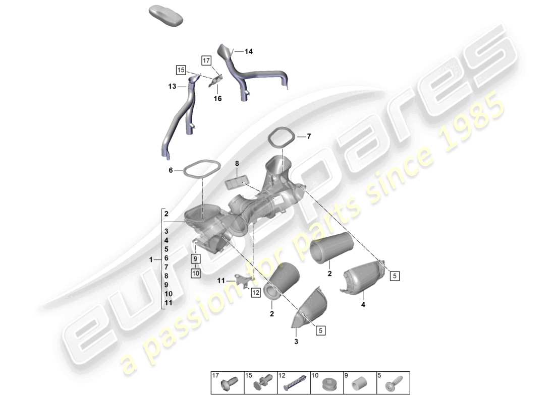 porsche 2026 (992-2 gt3) air filter part diagram