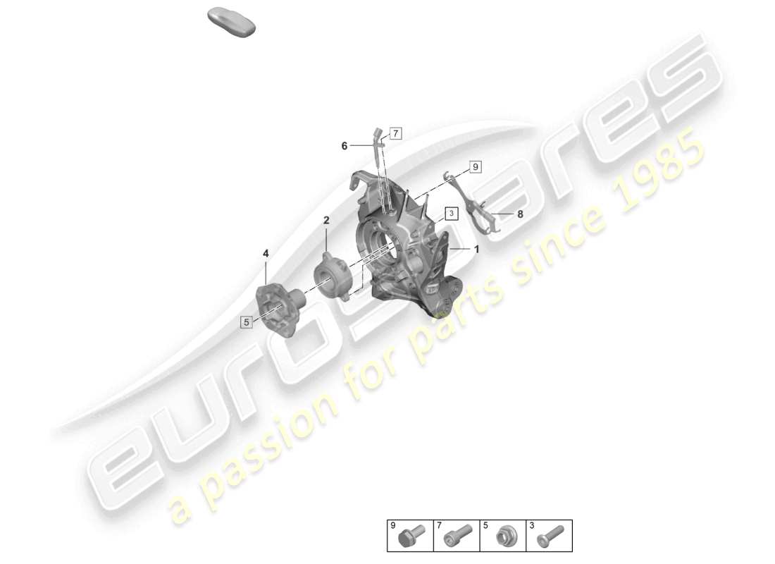 porsche 2022 (992-1) rear axle wheel carrier wheel hub part diagram