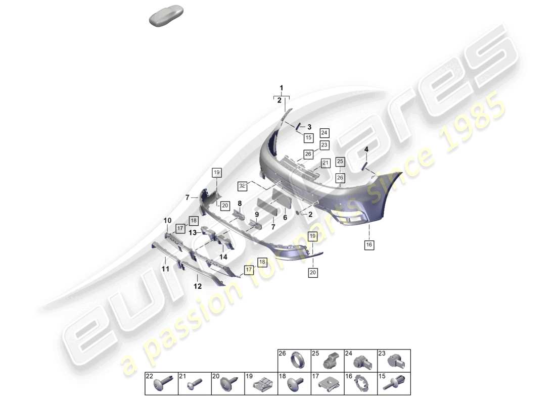 porsche 2026 (992-2) bumper rear part diagram