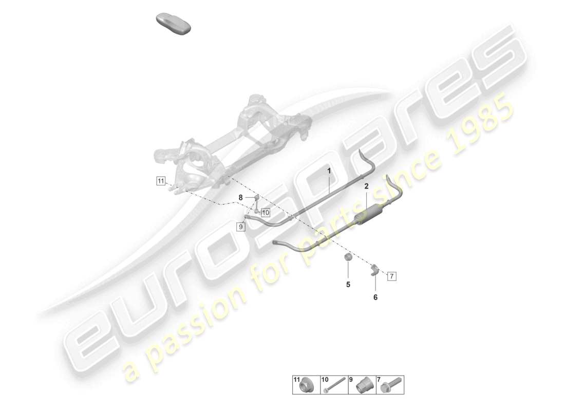 porsche 2023 (taycan 9j1-1) anti-roll bar part diagram