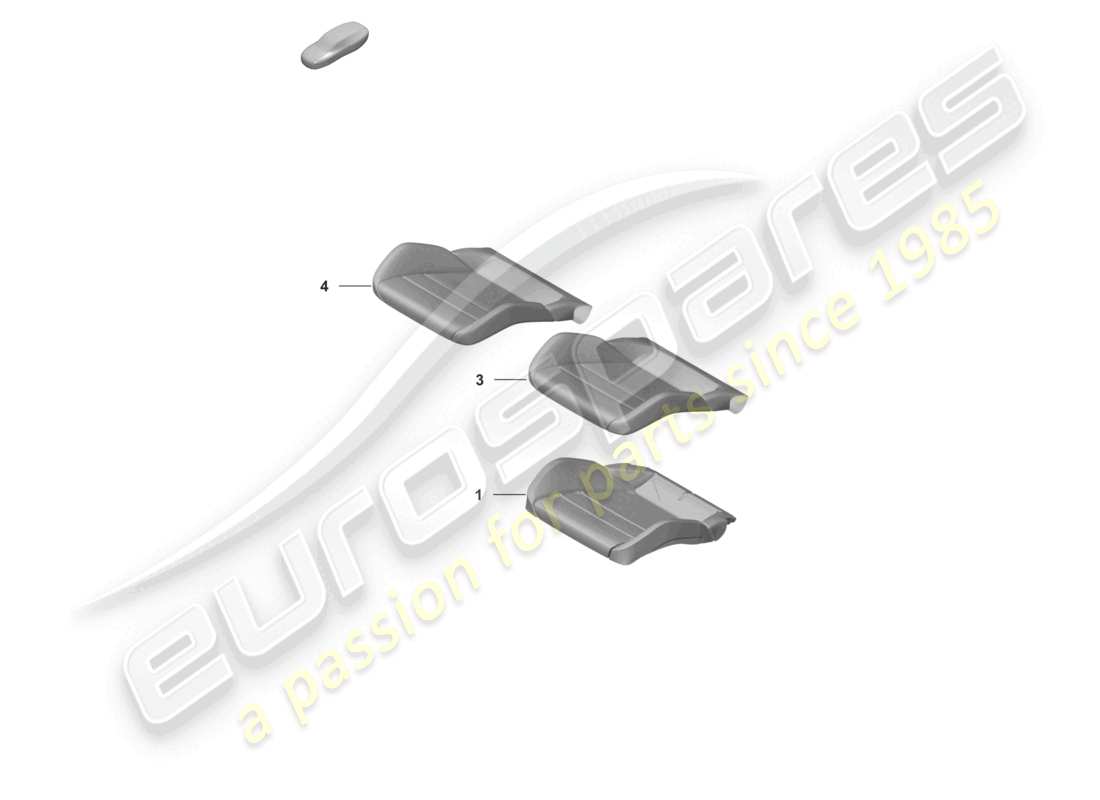 porsche 2022 (992-1) foam part seat cover sports seat for models with seat venti- lation part diagram