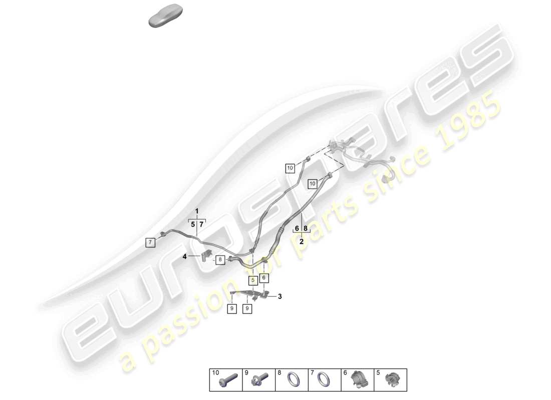 porsche 2024 (992-2) air conditioning rear refrigerant line wheel housing part diagram