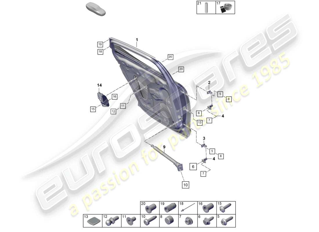 porsche 2026 (panamera 976) door shell rear part diagram