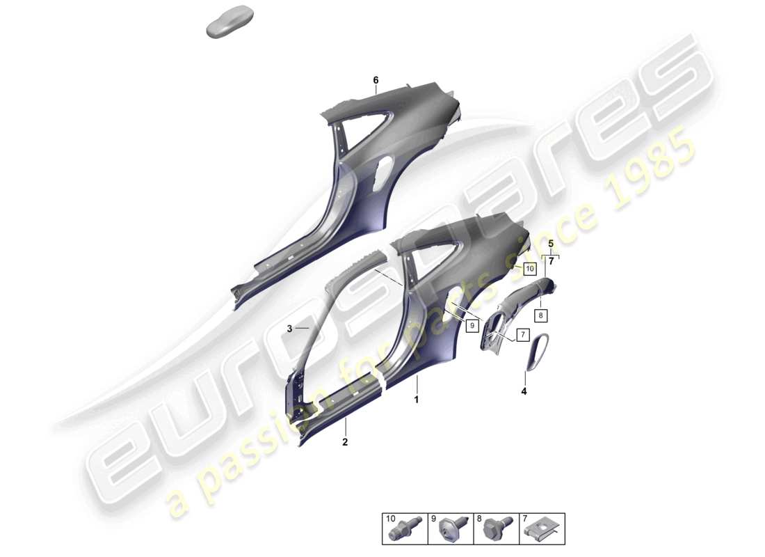 porsche 2023 (992-1 gt3/rs/st) side part outer gt3rs parts diagram
