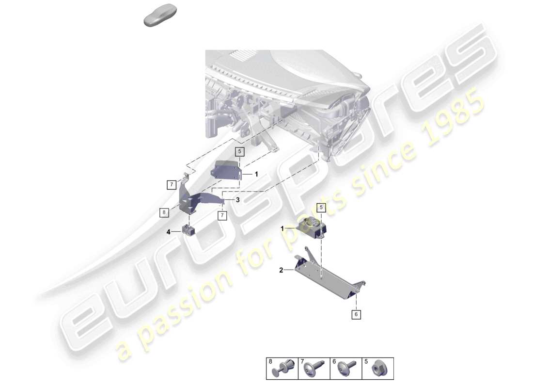 porsche 2024 (992-2) emergency call loudspeaker part diagram