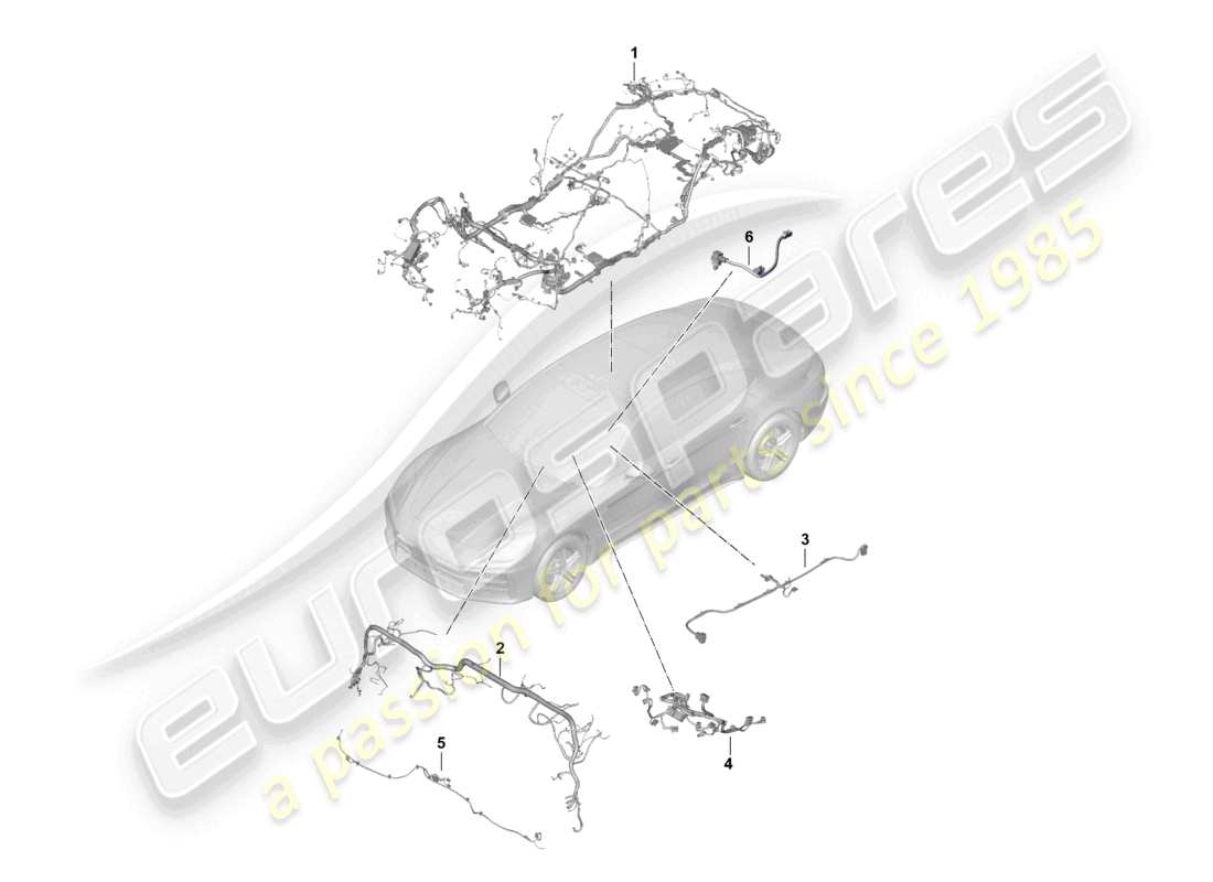 porsche 2026 (panamera 976) wire set for passenger compartement and dashboard wiring harness for centre console part diagram