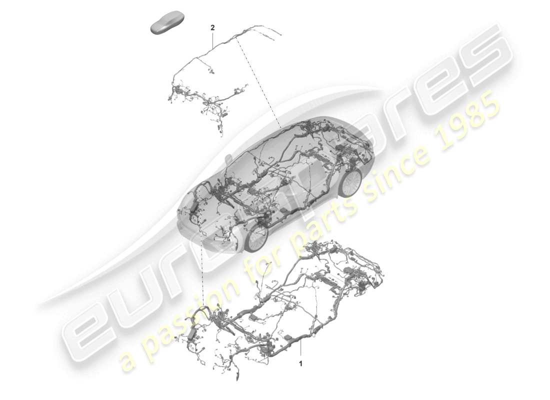 porsche 2024 (panamera 971-2) wire set passenger compartment and dashboard part diagram