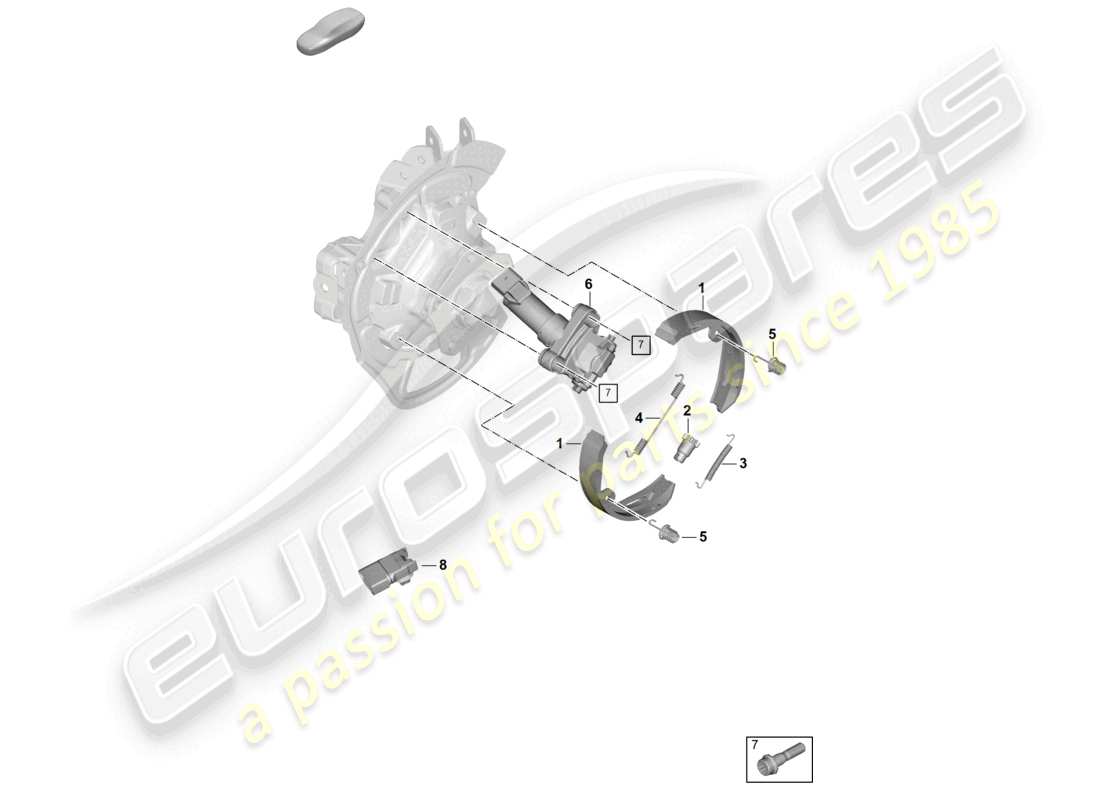 porsche 2026 (panamera 976) parking brake for automatic gearbox d180 part diagram