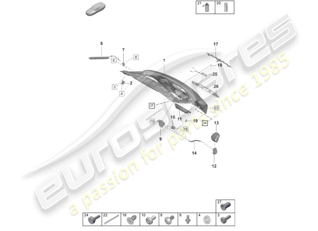 porsche 2023 (panamera 971-2) cover rear rear lid part diagram