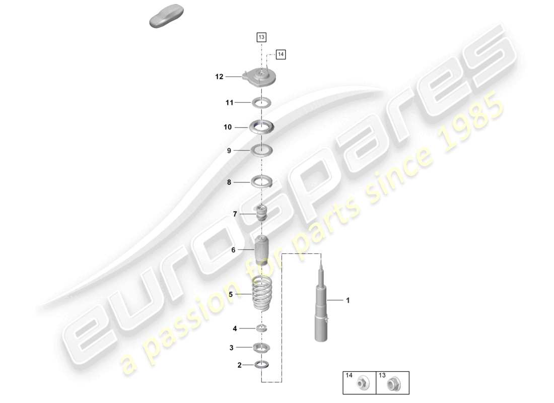 porsche 2022 (992-1 turbo / s) suspension shock absorbers part diagram