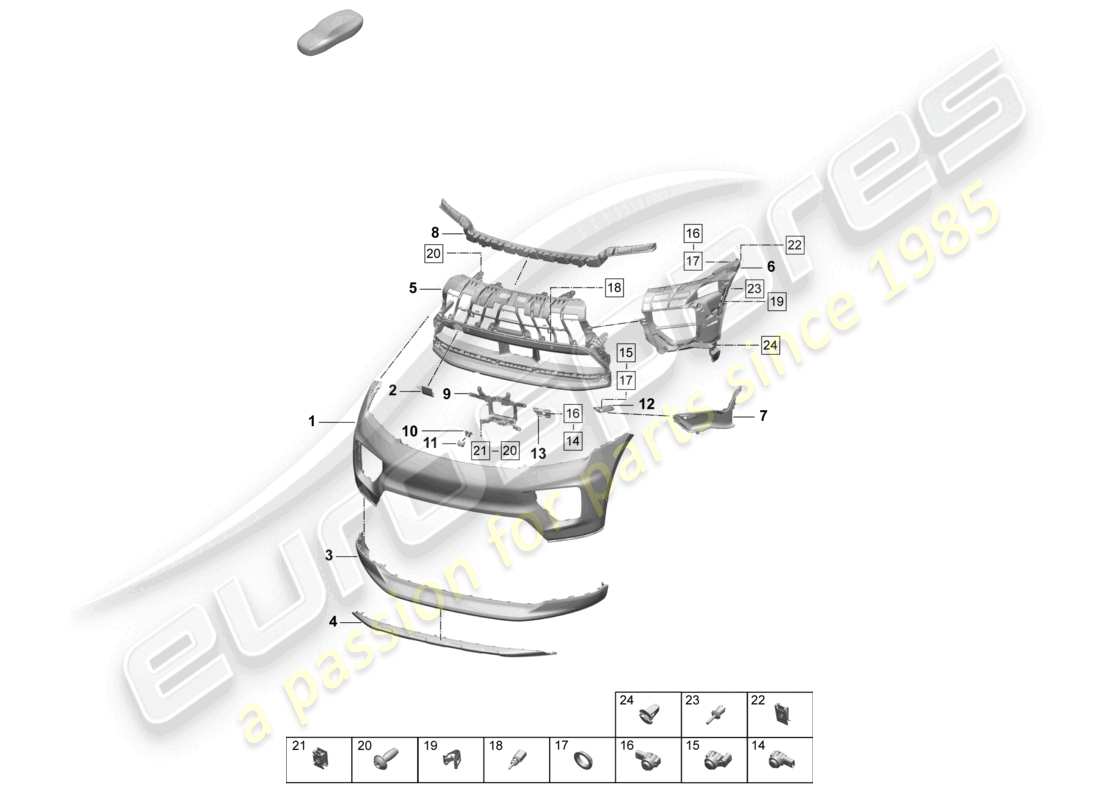porsche 2025 (macan-e) bumper front parts diagram