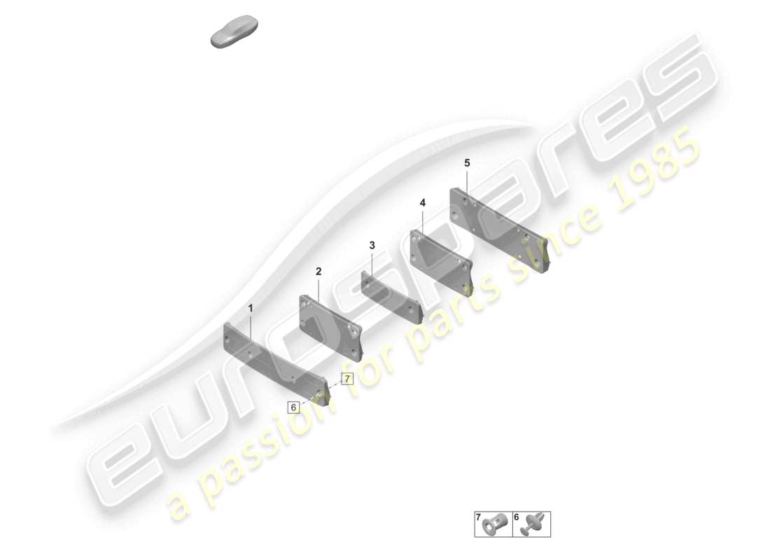 porsche 2020 (taycan 9j1-1) licence plate holder part diagram
