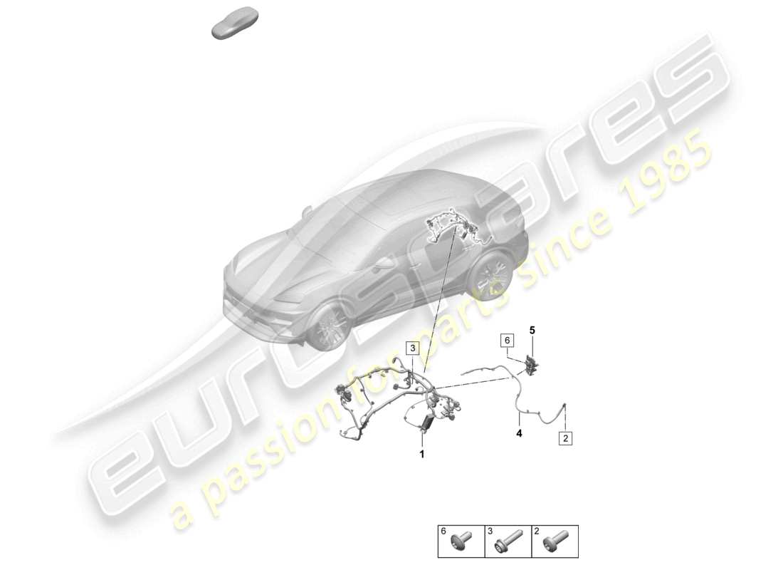 porsche 2025 (macan-e) wiring harness for engine prewiring parts diagram