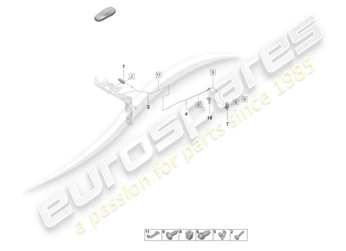porsche 2023 (panamera 971-2) lid lock front accessories part diagram
