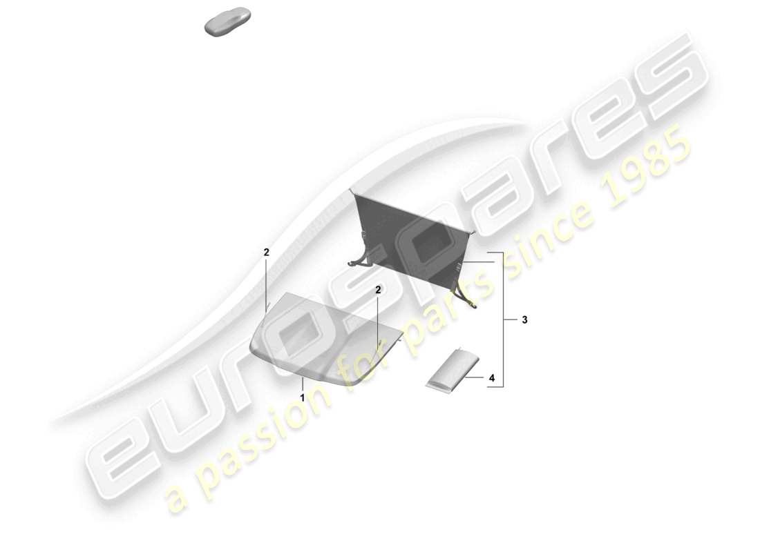 porsche 2025 (macan-e) cover for luggage compartment net partition part diagram