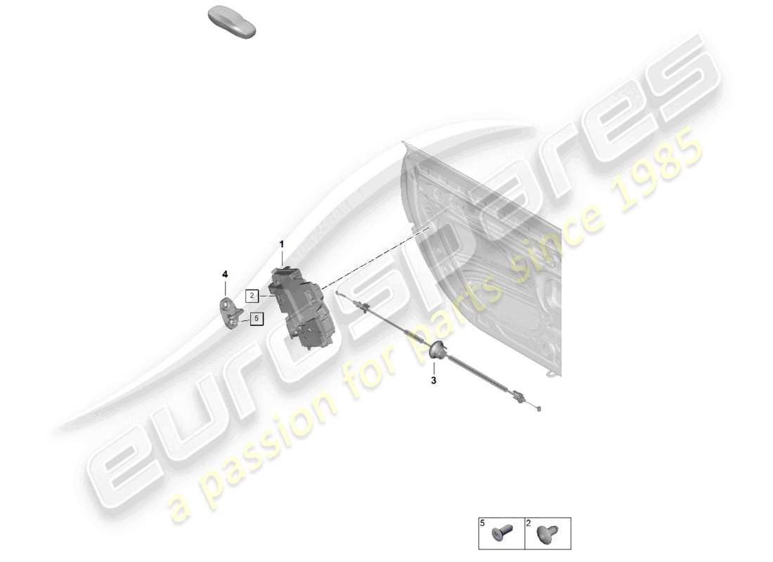 porsche 2026 (992-2) door lock accessories part diagram