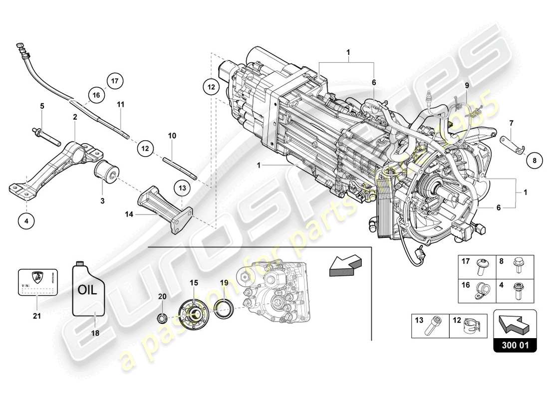 lamborghini 2022 (ultimae) 7-speed automatic gearbox part diagram