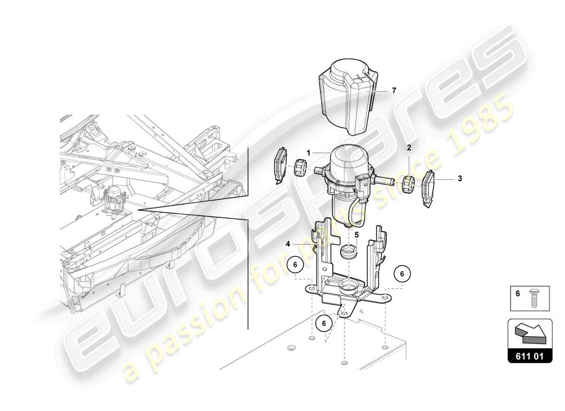 a part diagram from the lamborghini countach lpi 800-4 (2022) parts catalogue