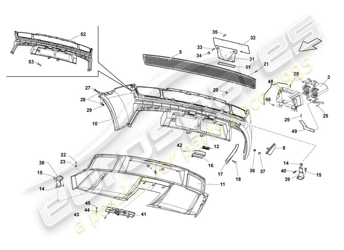 a part diagram from the lamborghini lp550-2 coupe (2014) parts catalogue