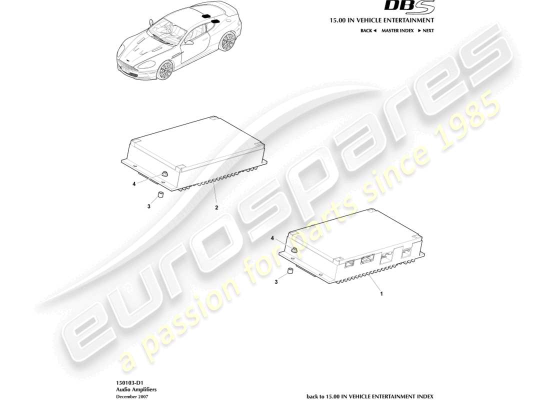 aston martin dbs (2014) amplifiers part diagram