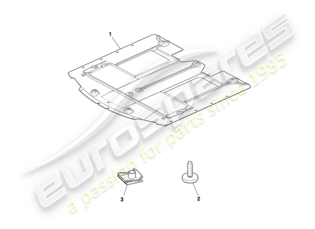 aston martin db9 (2016) front undertray, volante part diagram