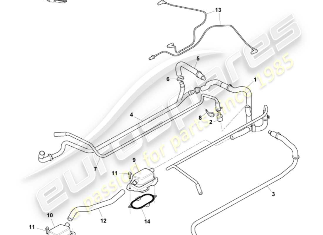 aston martin v12 vantage (2010) emission control part diagram