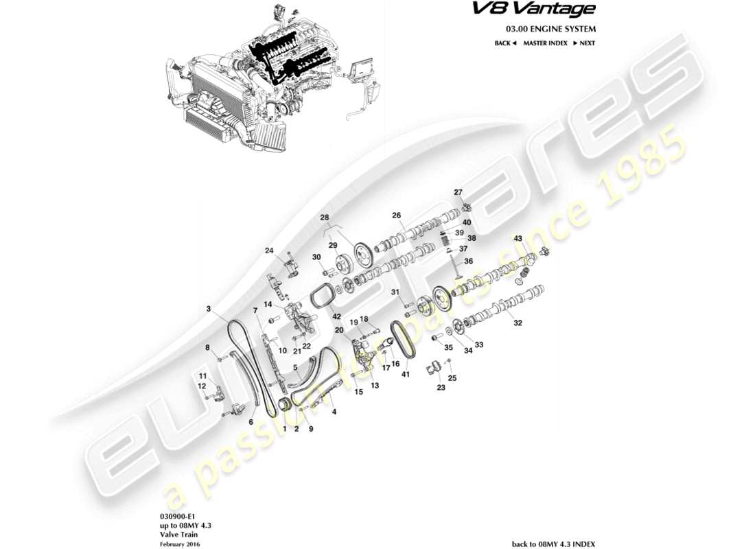 aston martin vantage gt8 (2017) valve train part diagram