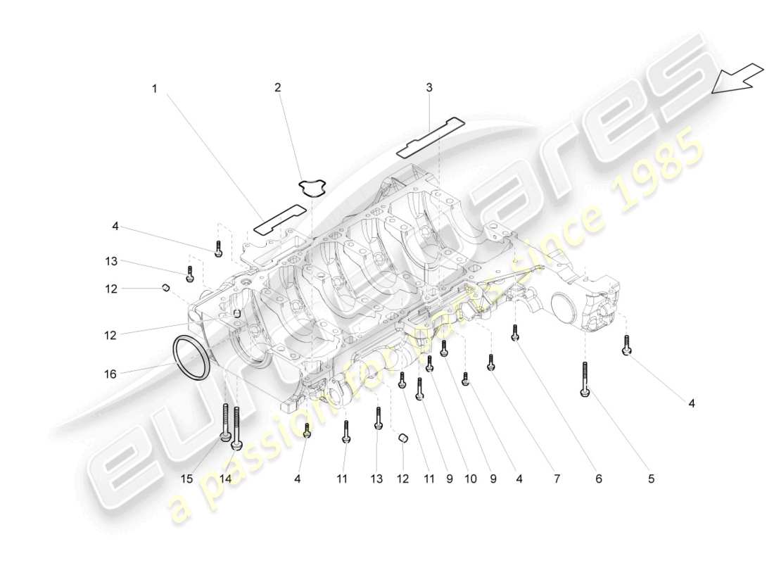 lamborghini lp560-4 coupe (2010) crankcase housing lower part diagram