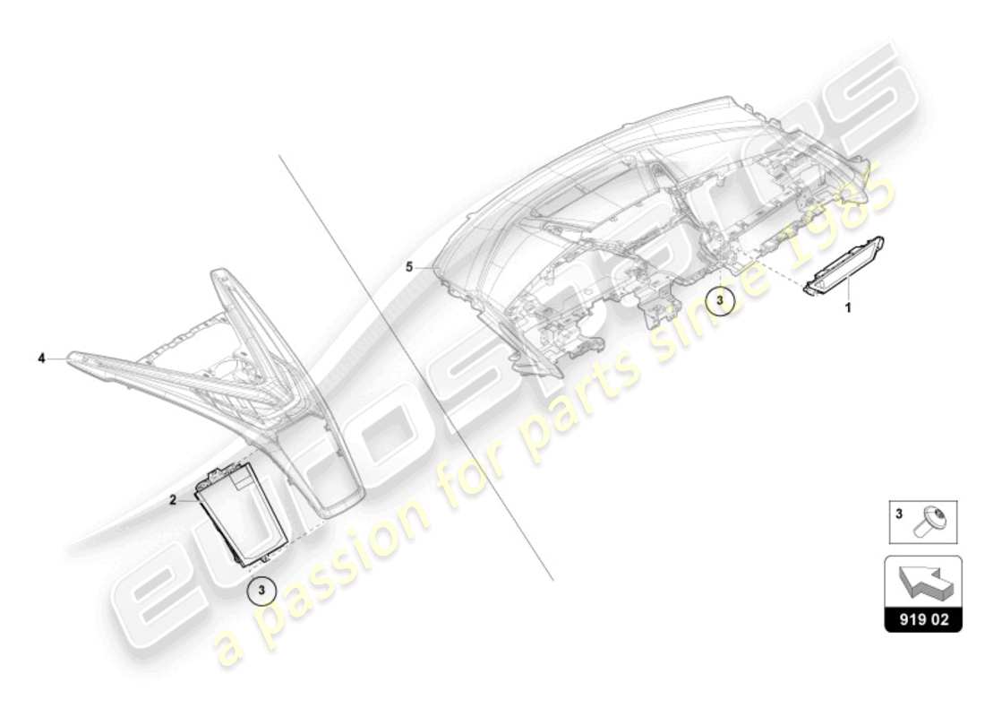 lamborghini revuelto coupe (2024) display unit parts diagram