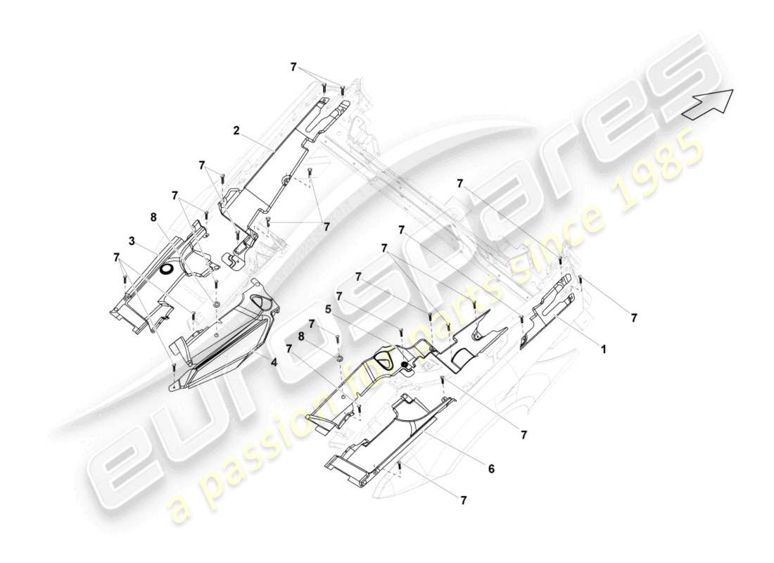 lamborghini gallardo spyder (2008) cover for engine compartment part diagram