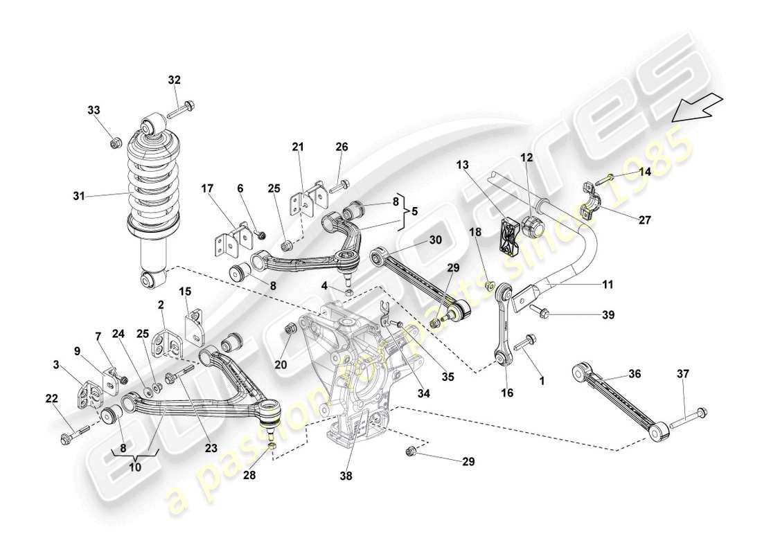 lamborghini lp550-2 spyder (2014) wishbone rear part diagram