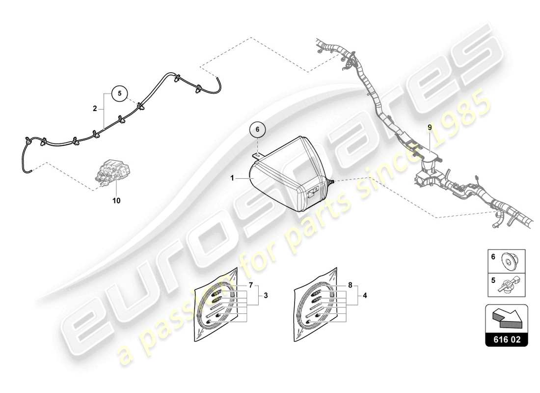 lamborghini urus (2020) lifting device parts diagram