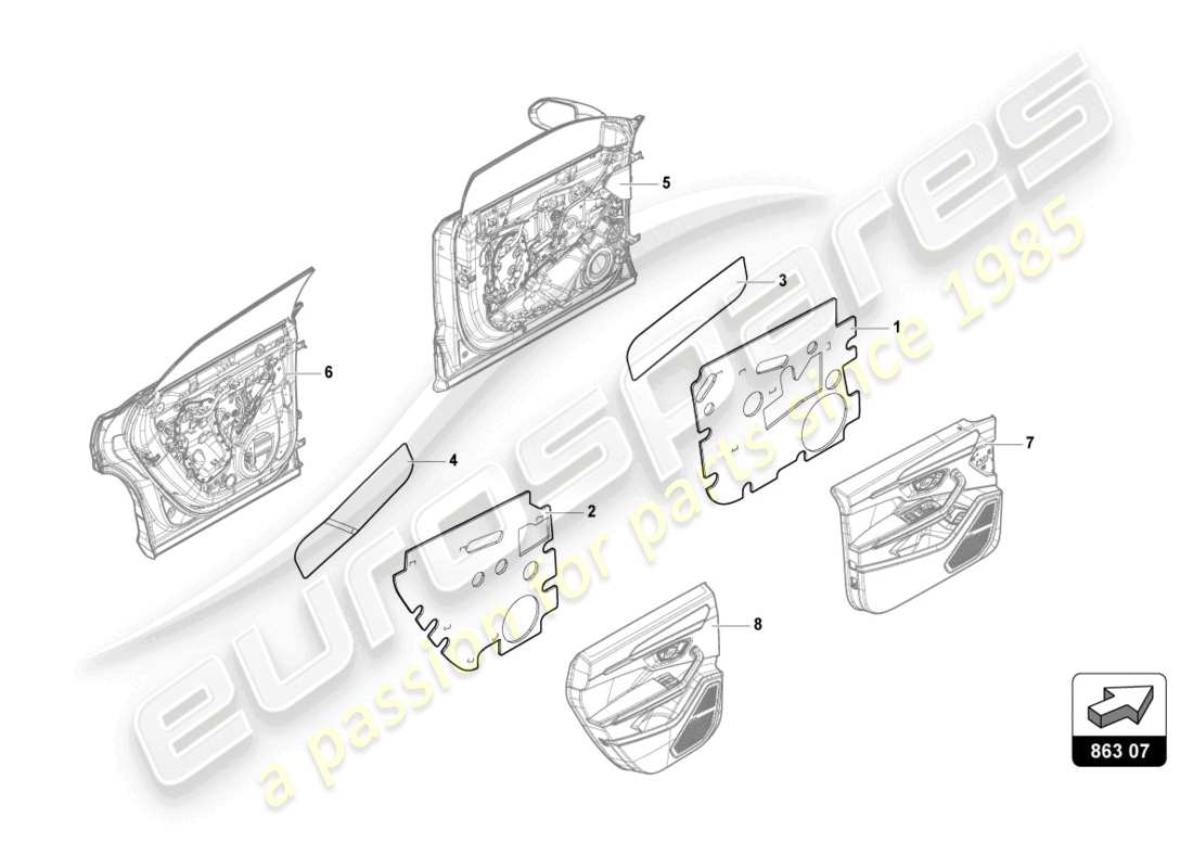 lamborghini urus (2022) sound absorber piece part diagram