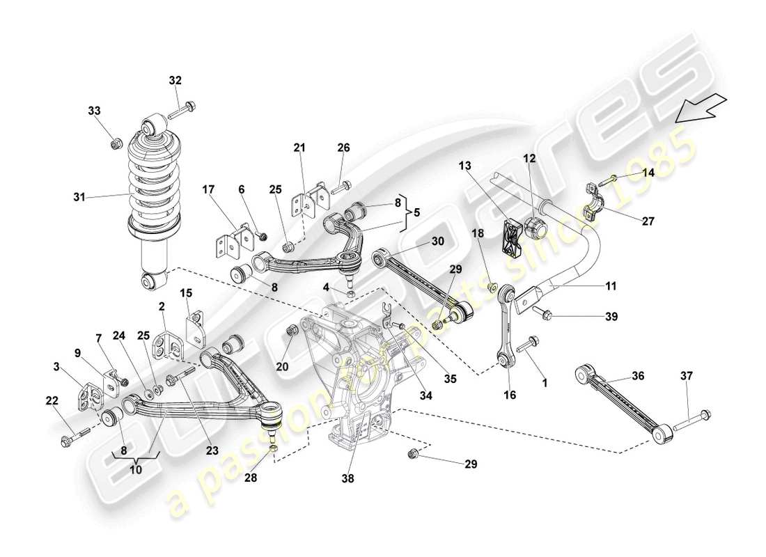 lamborghini lp550-2 coupe (2011) wishbone rear part diagram